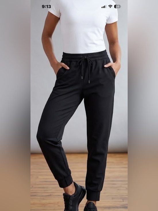 Zara Pants - Zara Black Jogger Pants Size L Drawstring High Rise Cuffed Loungewear